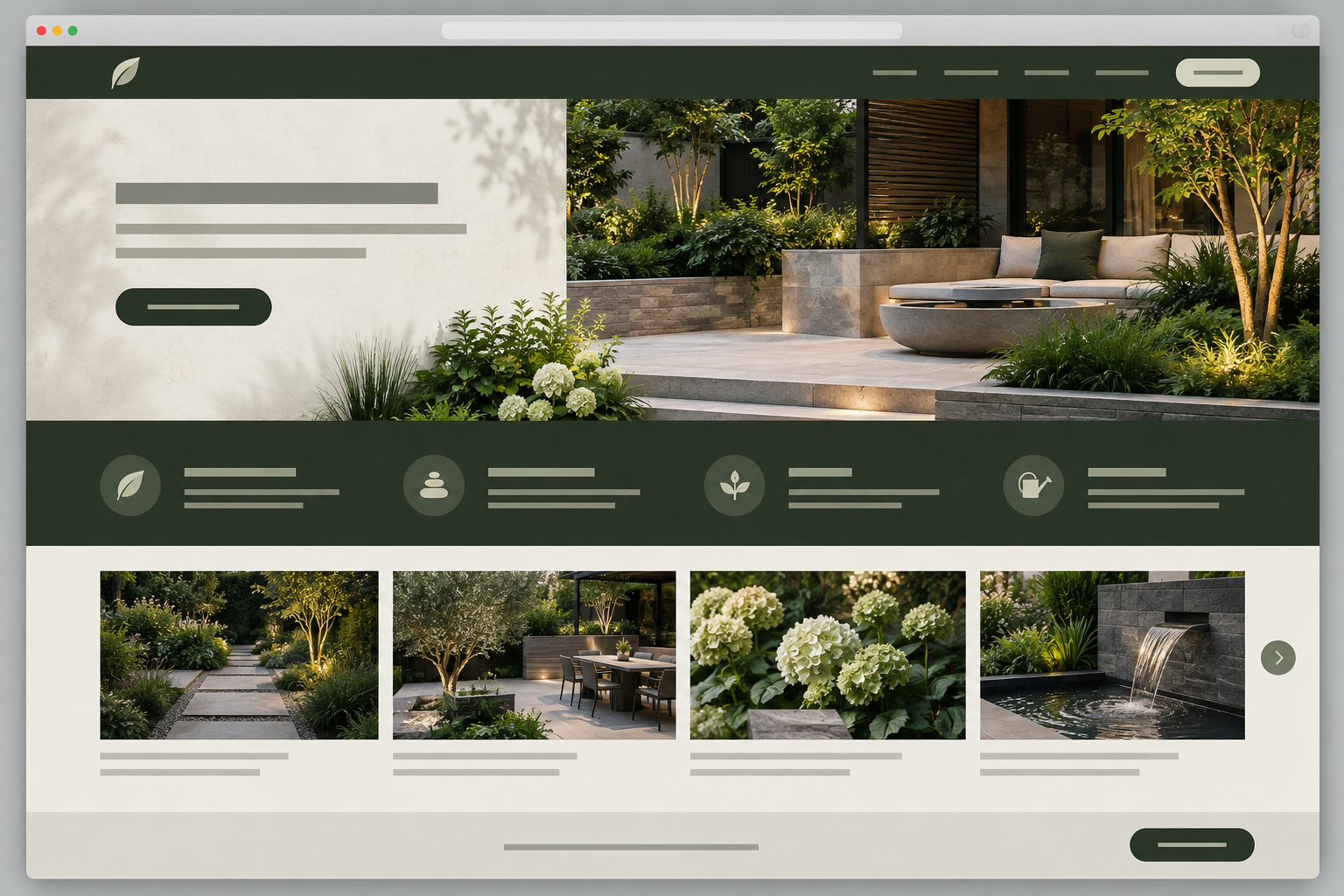 Original concept preview for a landscaping and garden design website